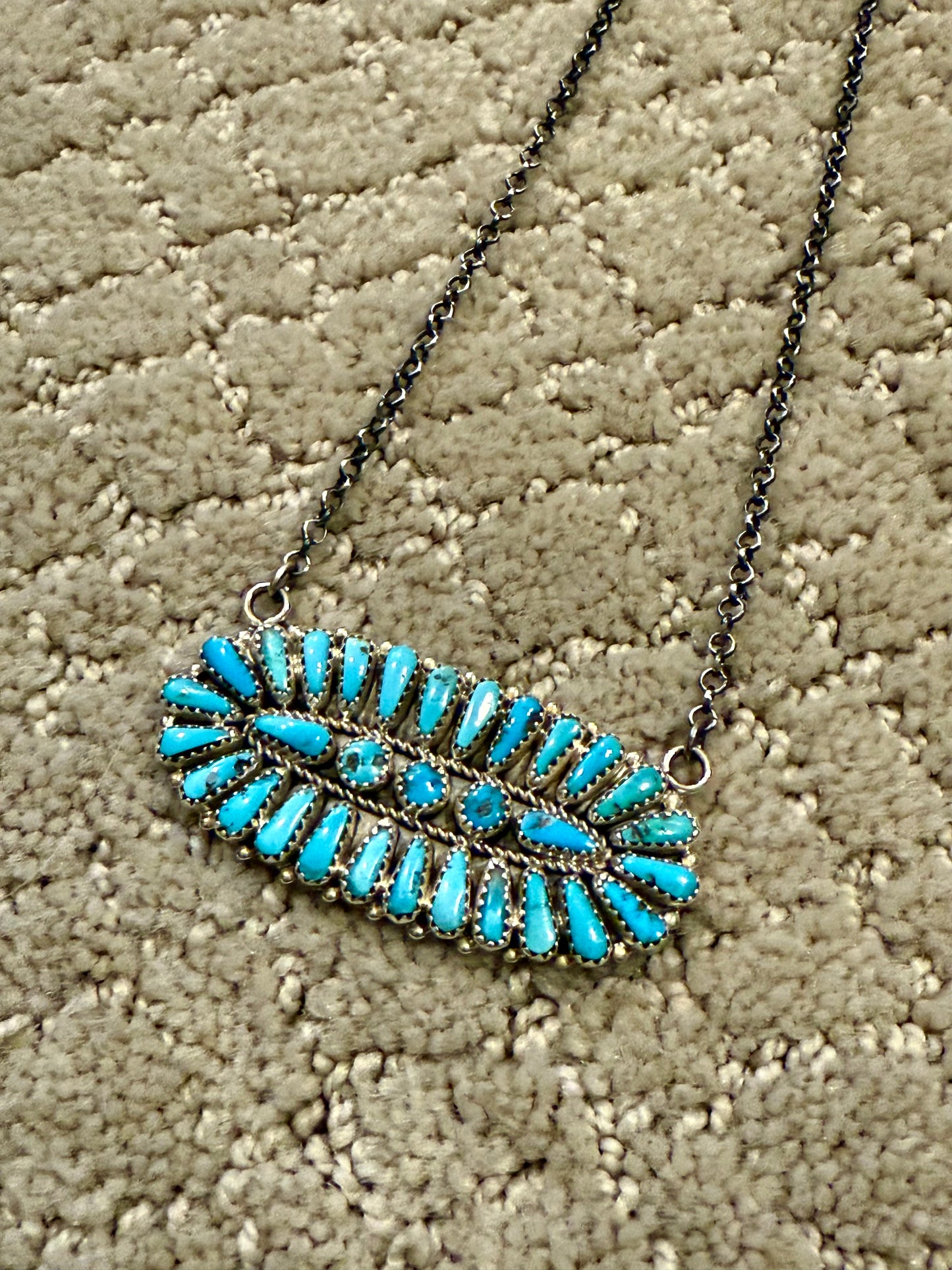 Authentic Needlepoint Burst Bar Necklace