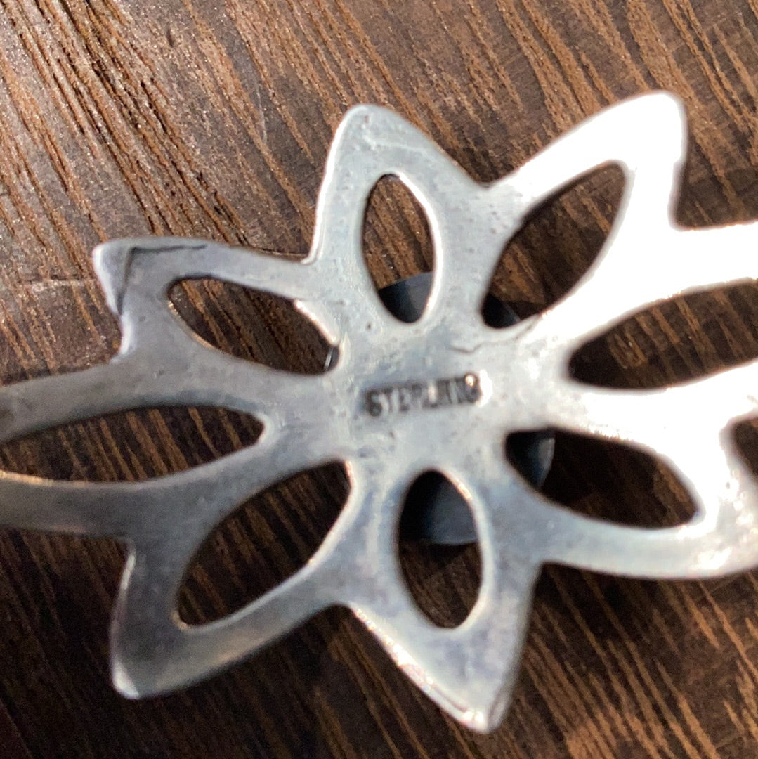 Lotus Single Stone Turquoise Cuff