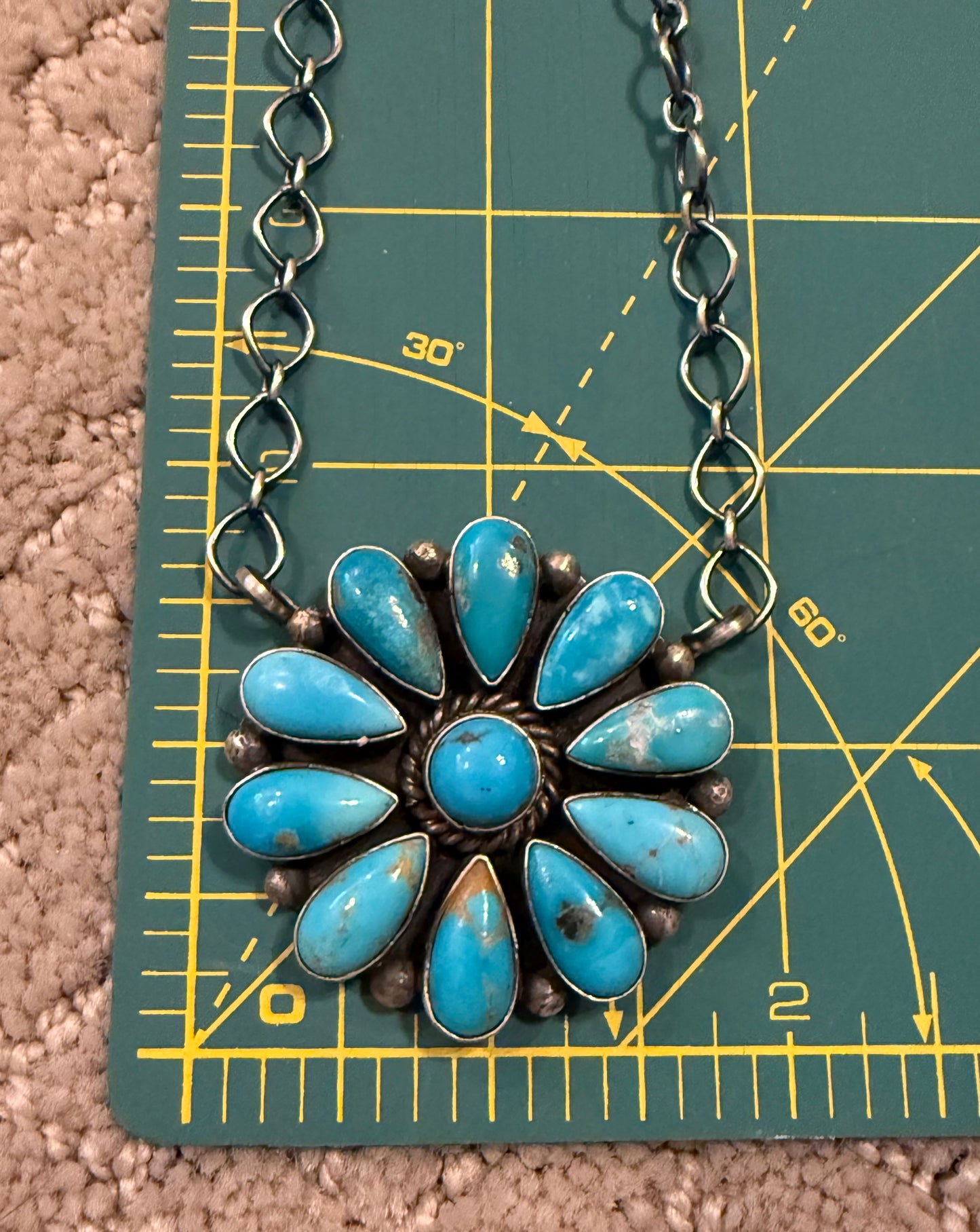 Authentic Turquoise Daisy Necklace