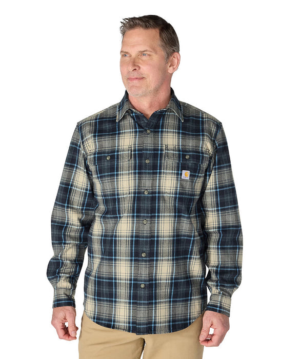 Carhartt Hubbard Loose Long Sleeve Plaid Shirt Navy