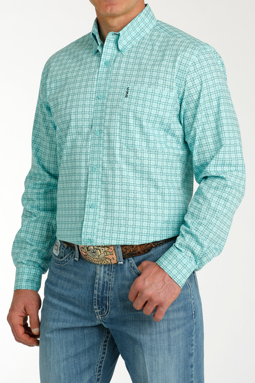 Cinch Aqua Button Up