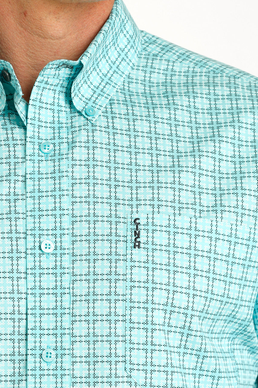 Cinch Aqua Button Up