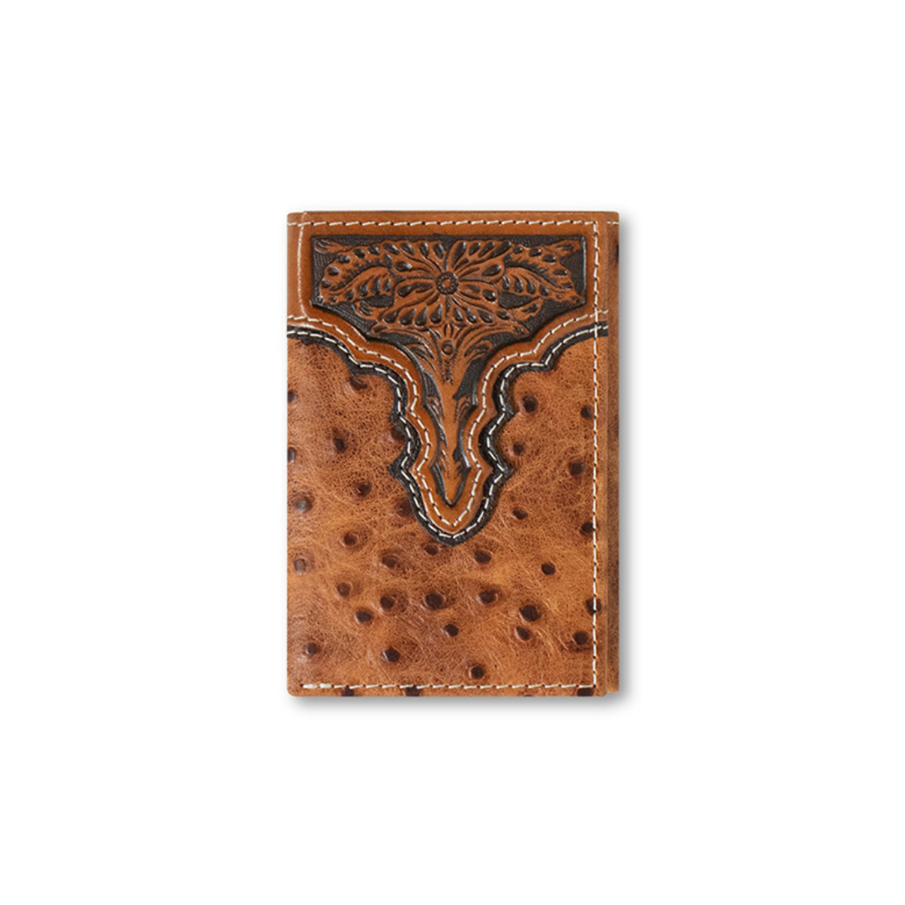 Ariat Trifold Ostrich Floral Wallet