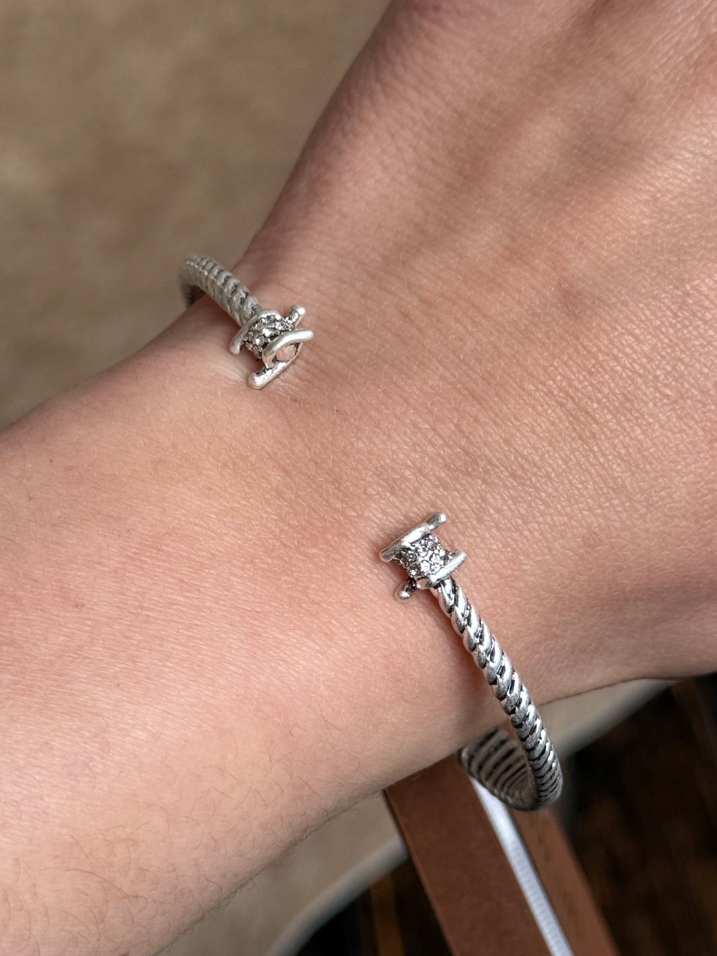 Lainey Wilson Pave Barb Wire Cuff Bracelet