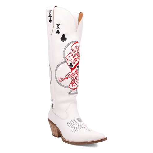 Dingo King of Clubs White Leather Boot