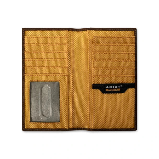 ARIAT DIAMOND PLATE EMBOSSED BROWN WALLET