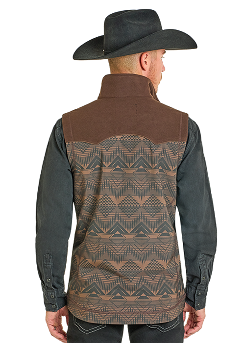 Brown Aztec Soft Shell Vest