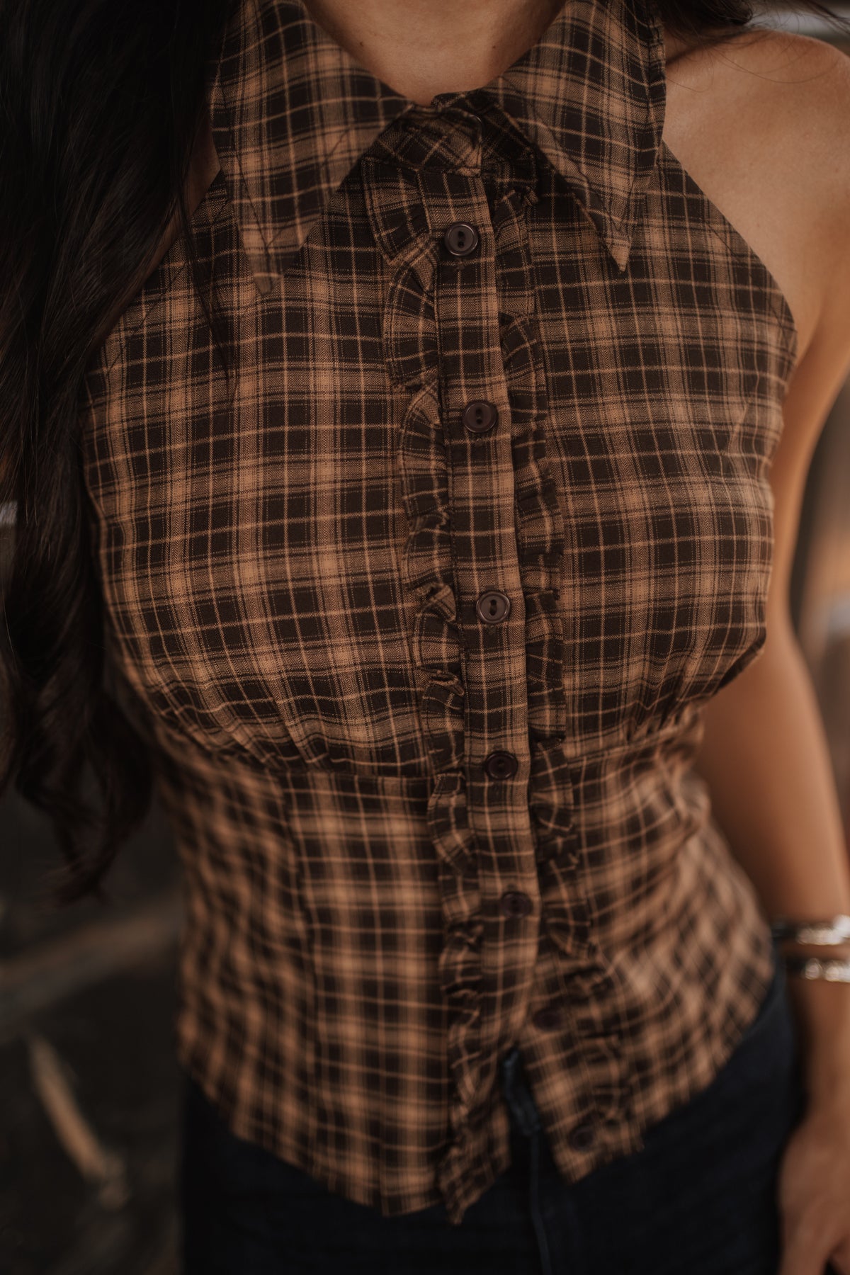 Presley Plaid Halter Top