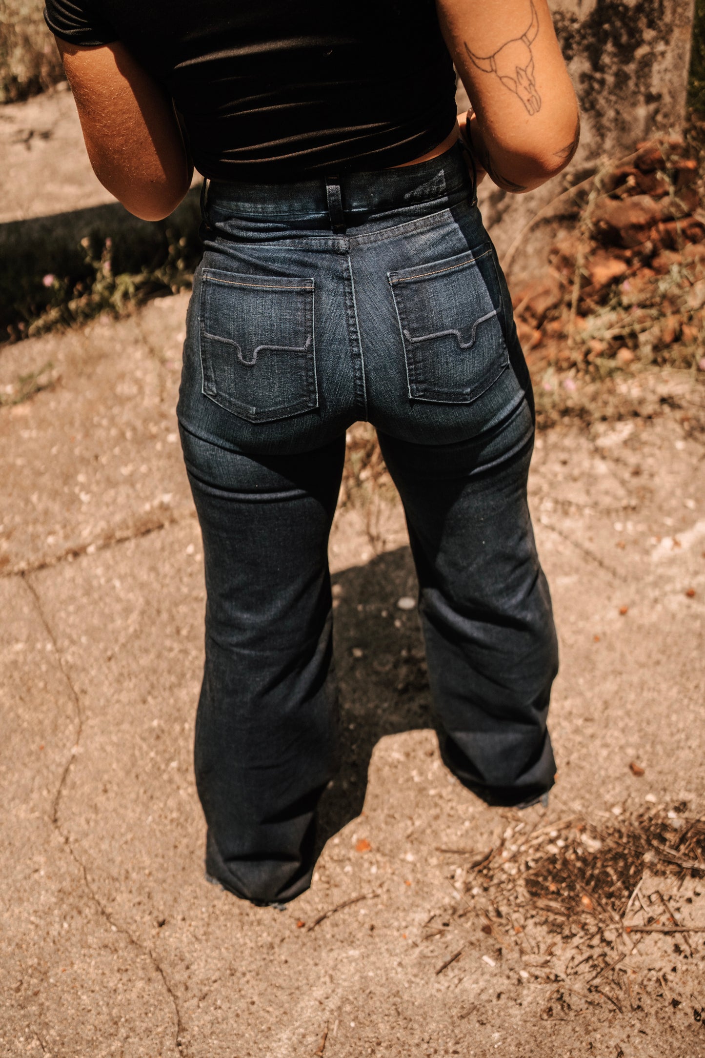 Kimes Olivia Dark Women's Wide Leg Jeans