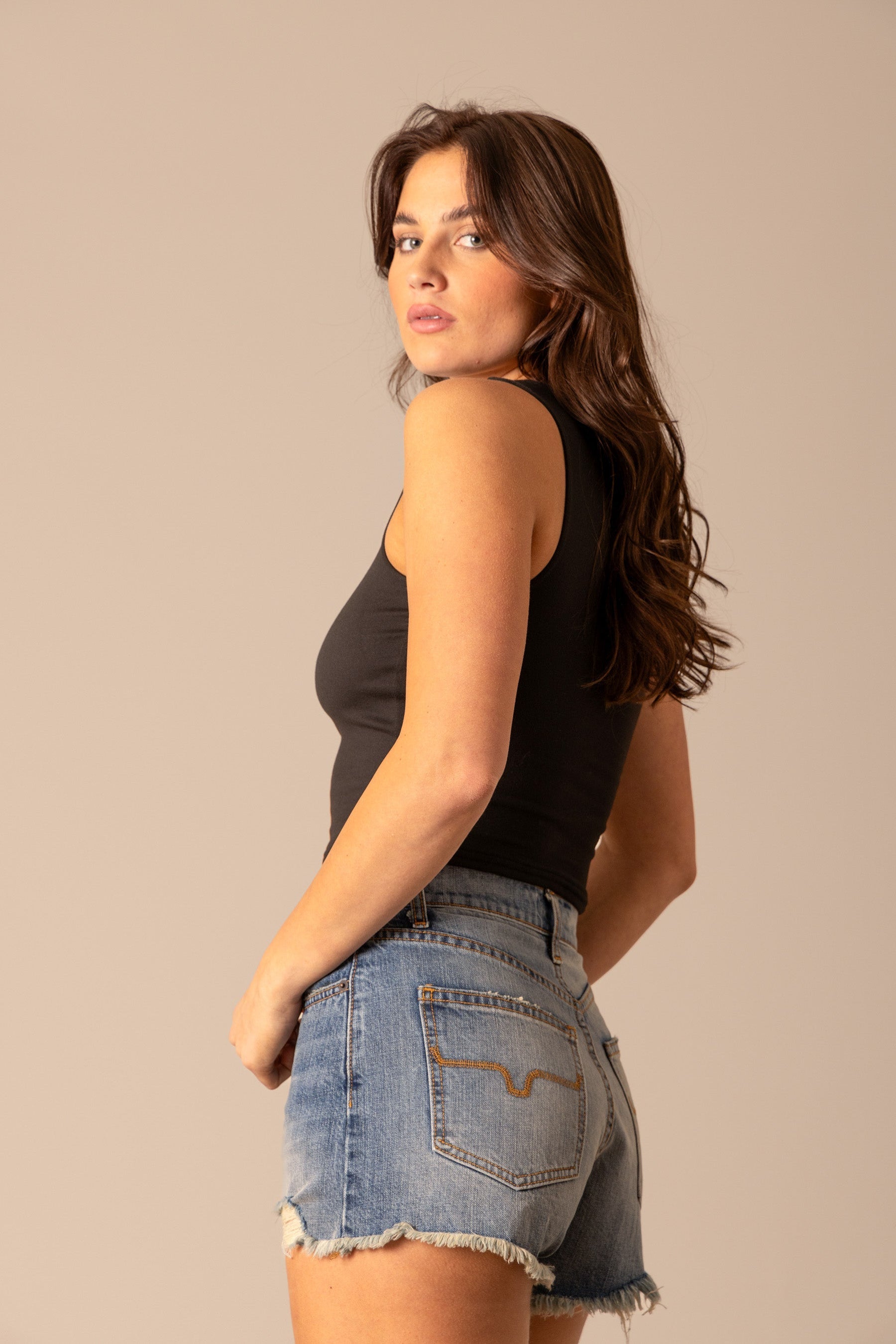 Santano Womens Short in Washed Black Santano Womens Short in Washed Black