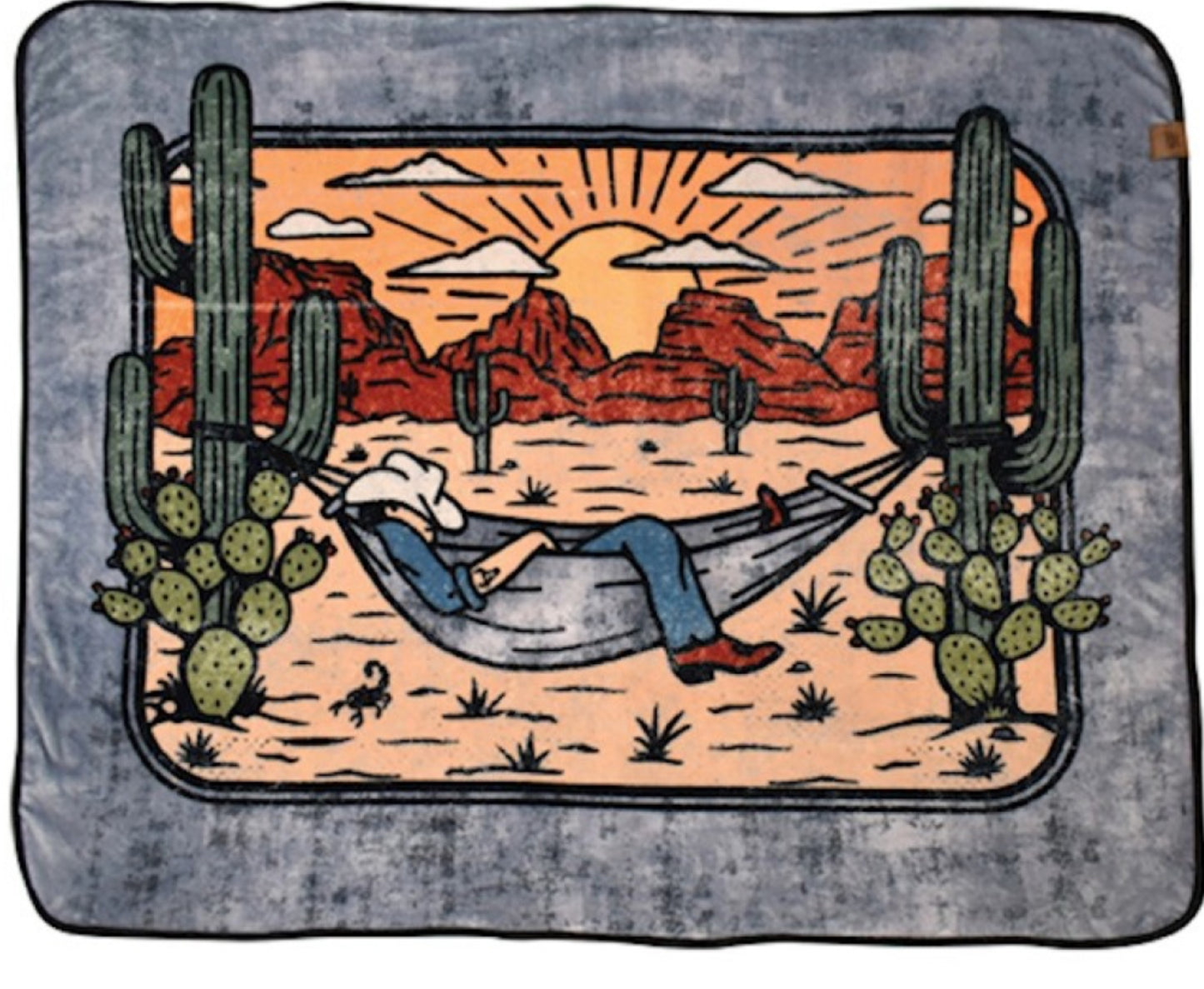 Sleeping Cowboy fleece blanket