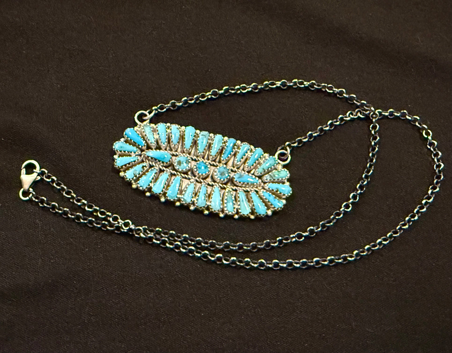 Authentic Needlepoint Burst Bar Necklace
