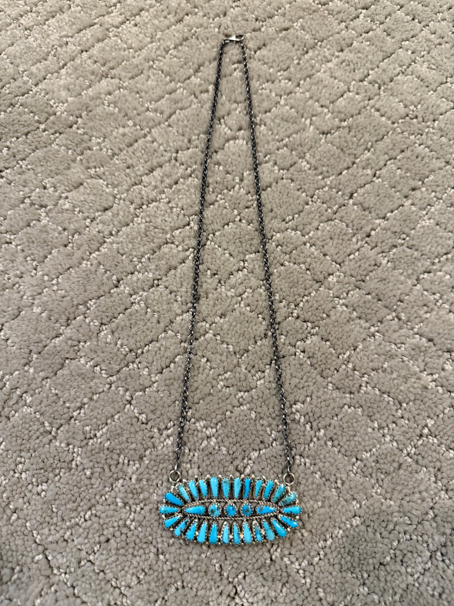 Authentic Needlepoint Burst Bar Necklace