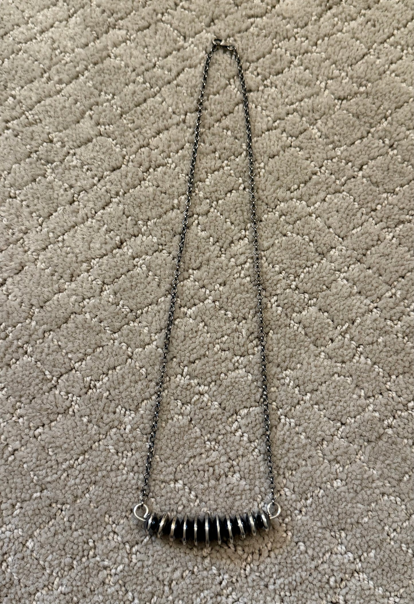 Authentic Navajo Saucer Pearl Bar Necklace