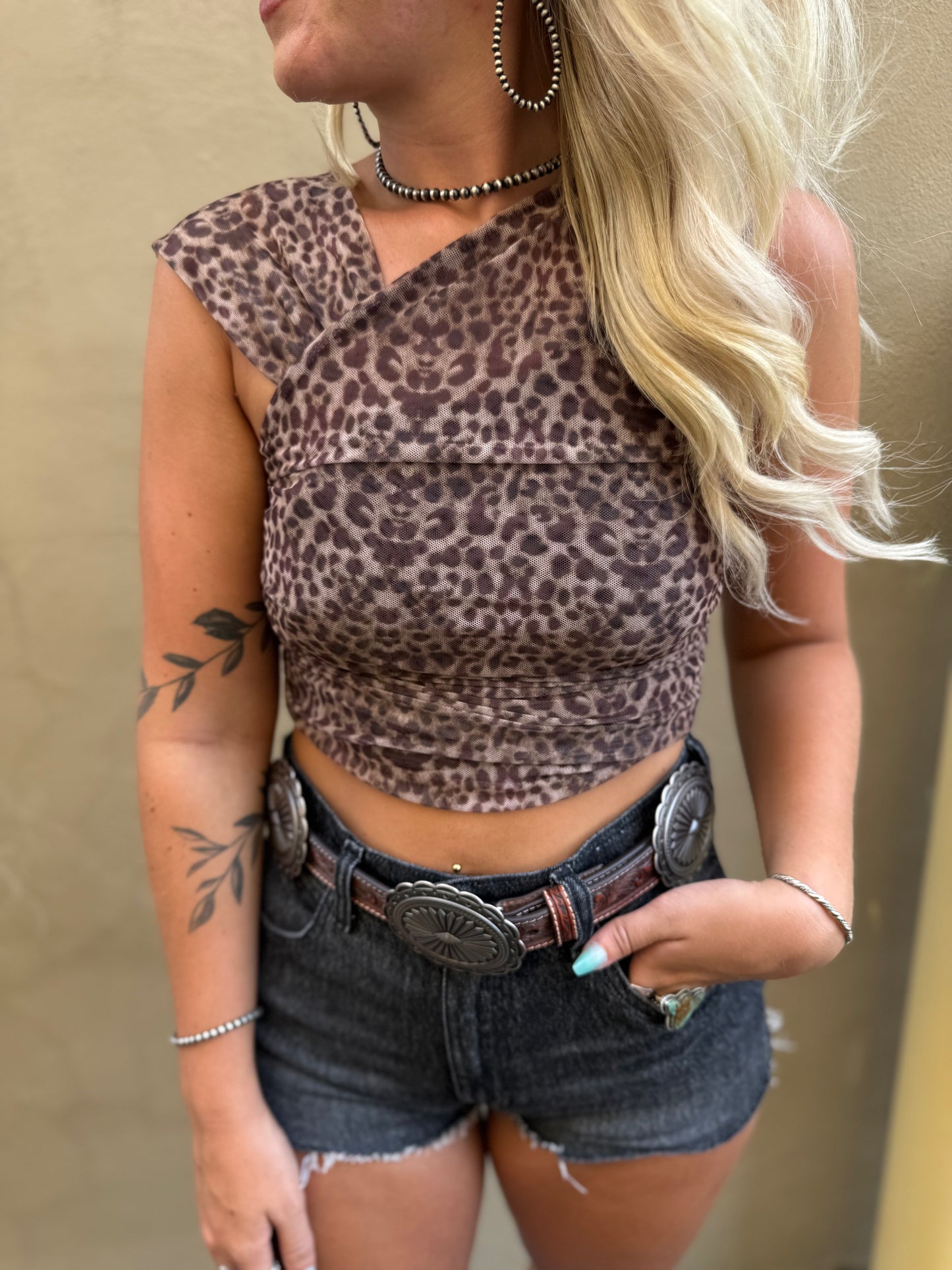 Britt Leopard Print Mesh Tank