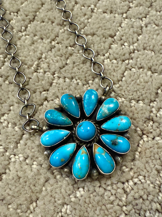 Authentic Turquoise Daisy Necklace