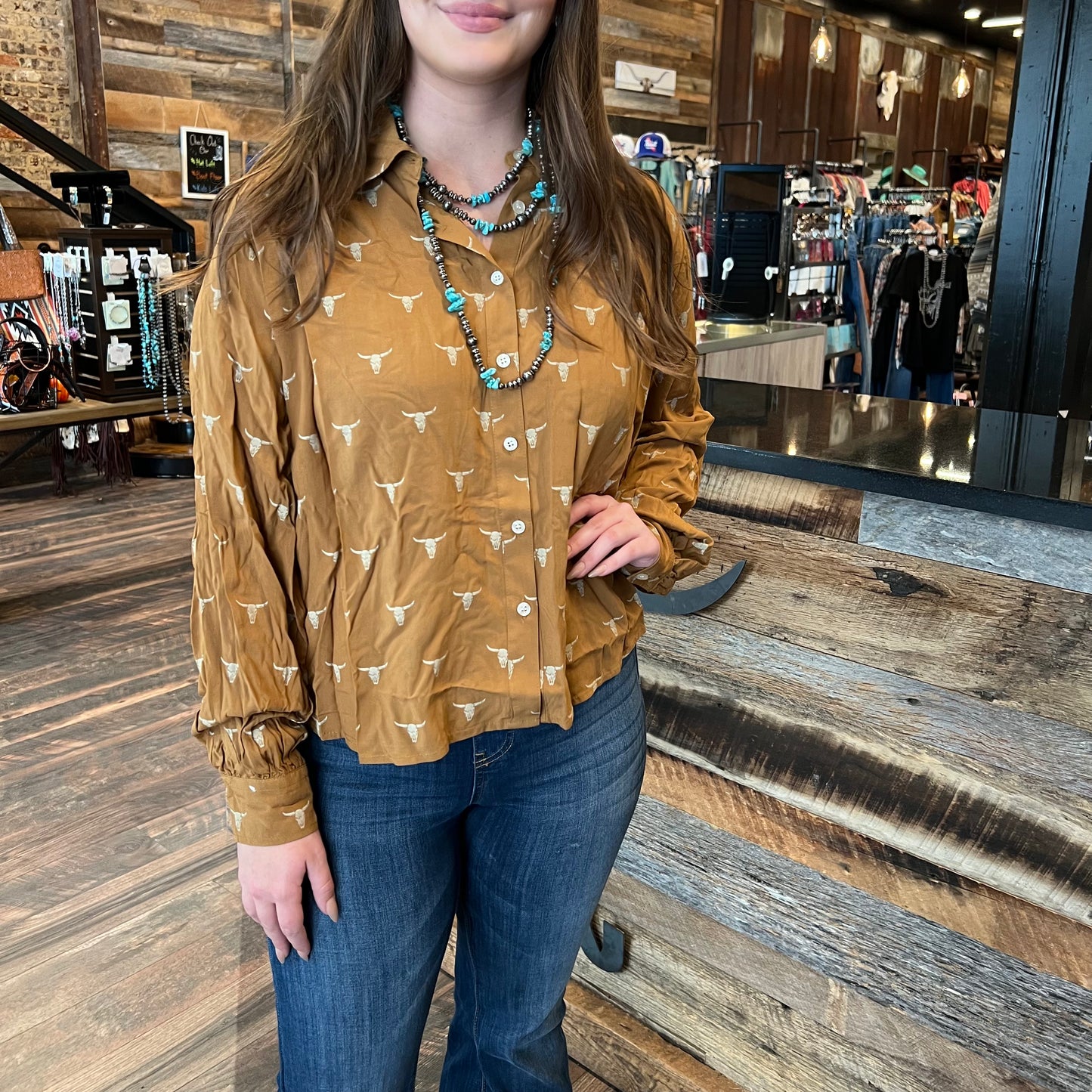 Wild West Steer Button Up