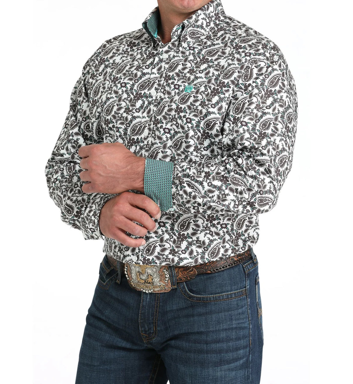 Men's Cinch Brown Paisley Button Down
