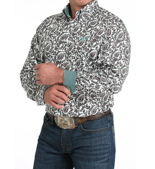 Men's Cinch Brown Paisley Button Down