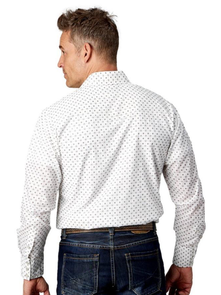 Roper Western Shirt Mens Long Sleeve Print Snap