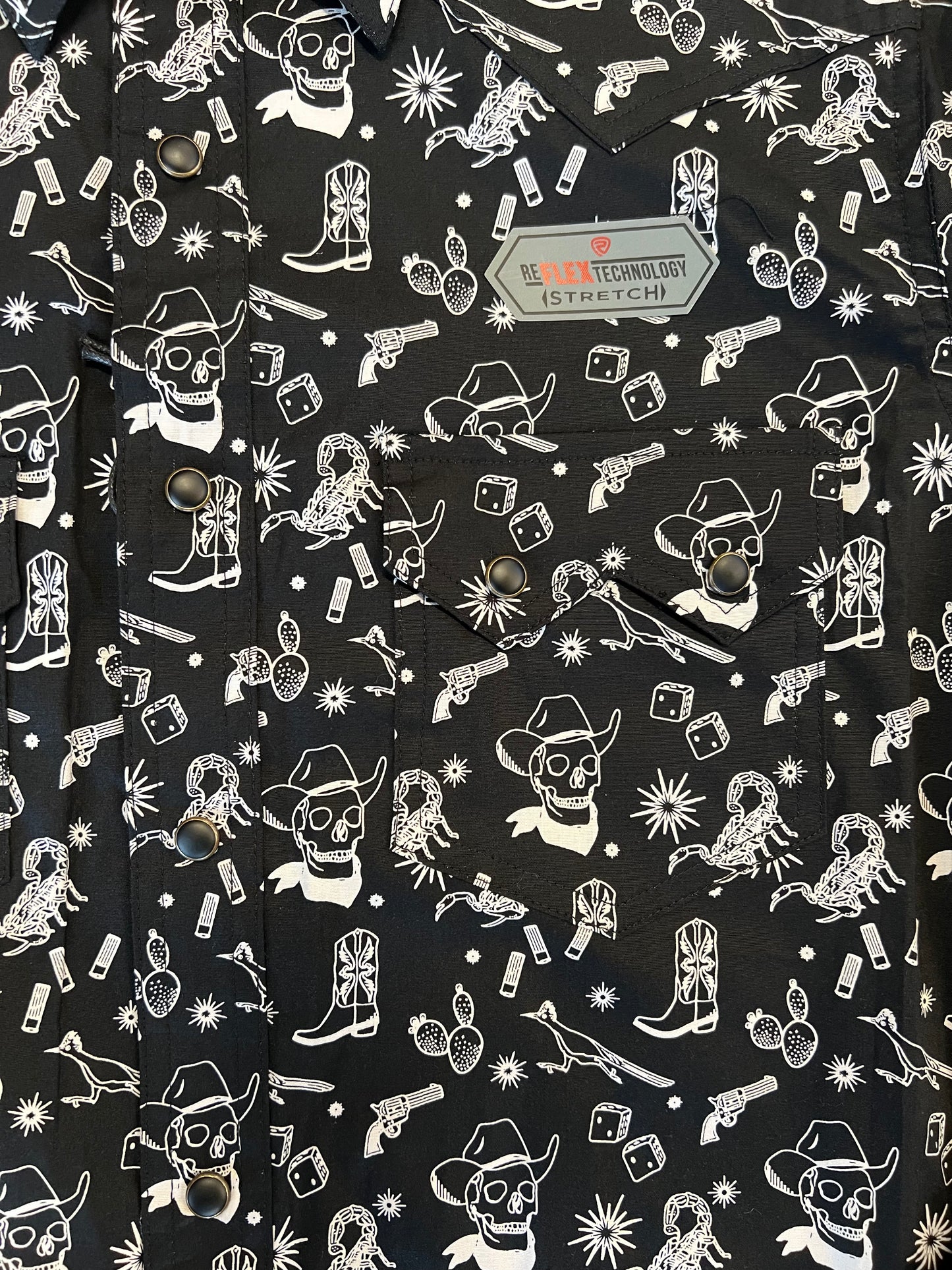 Tattoo Long Sleeve Men's Snap Up