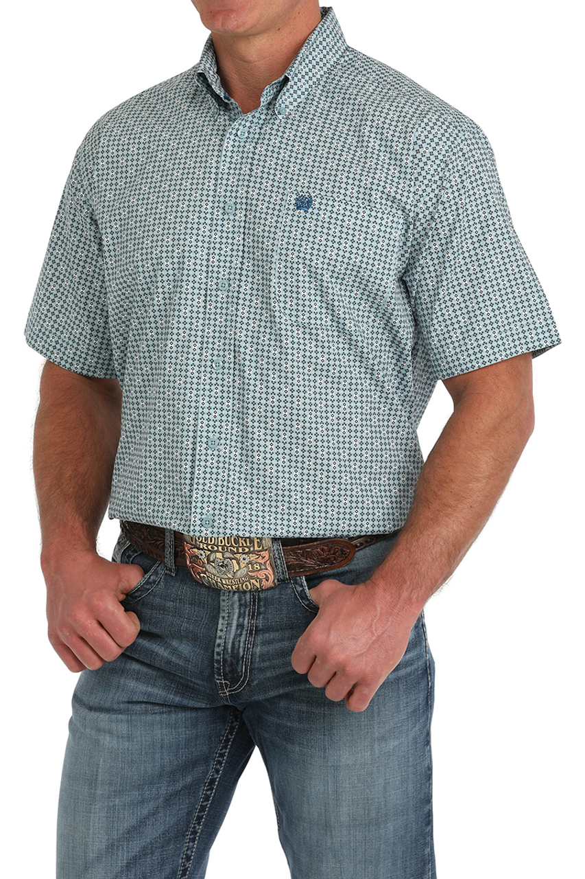 Cinch Men's Teal Arena Flex Short Sleeve