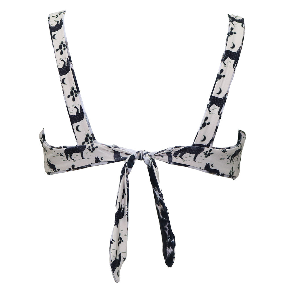 Hooey Rally Reversible Cowprint / Howl Swimsuit Top