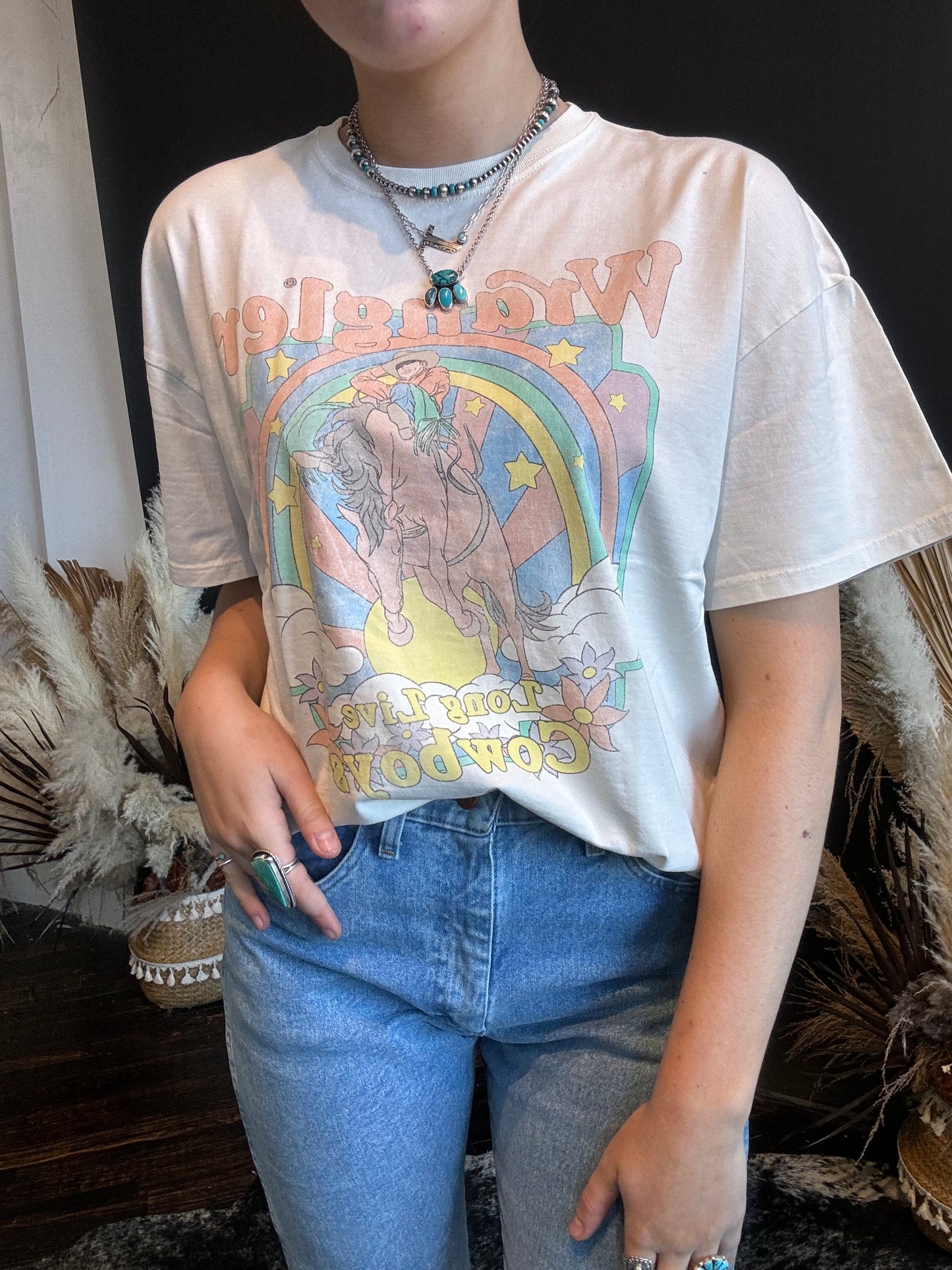 Final Sale ✨Wrangler Vintage White Long Live Women's Tee