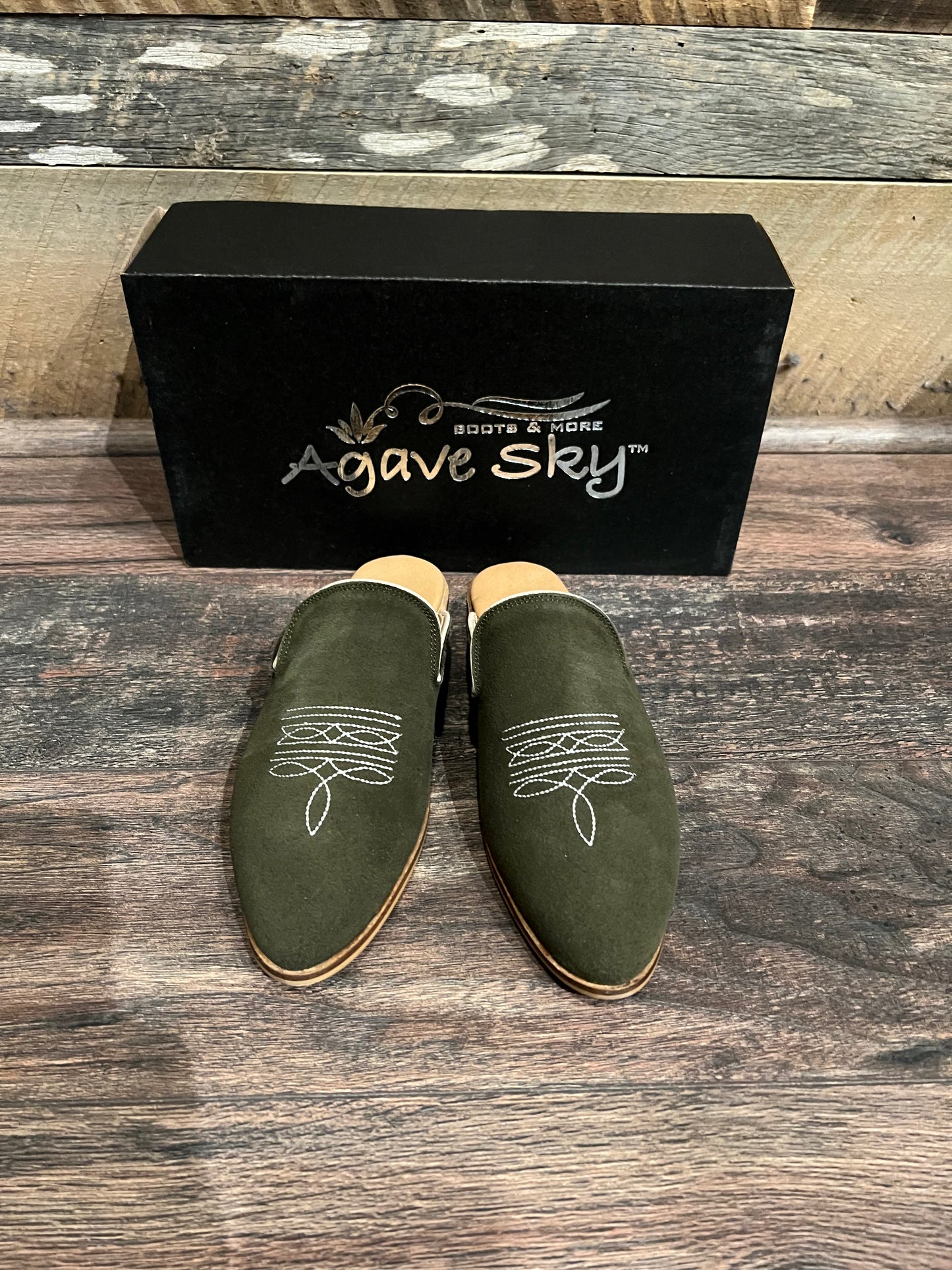 Adaire Western Olive Mule Flats