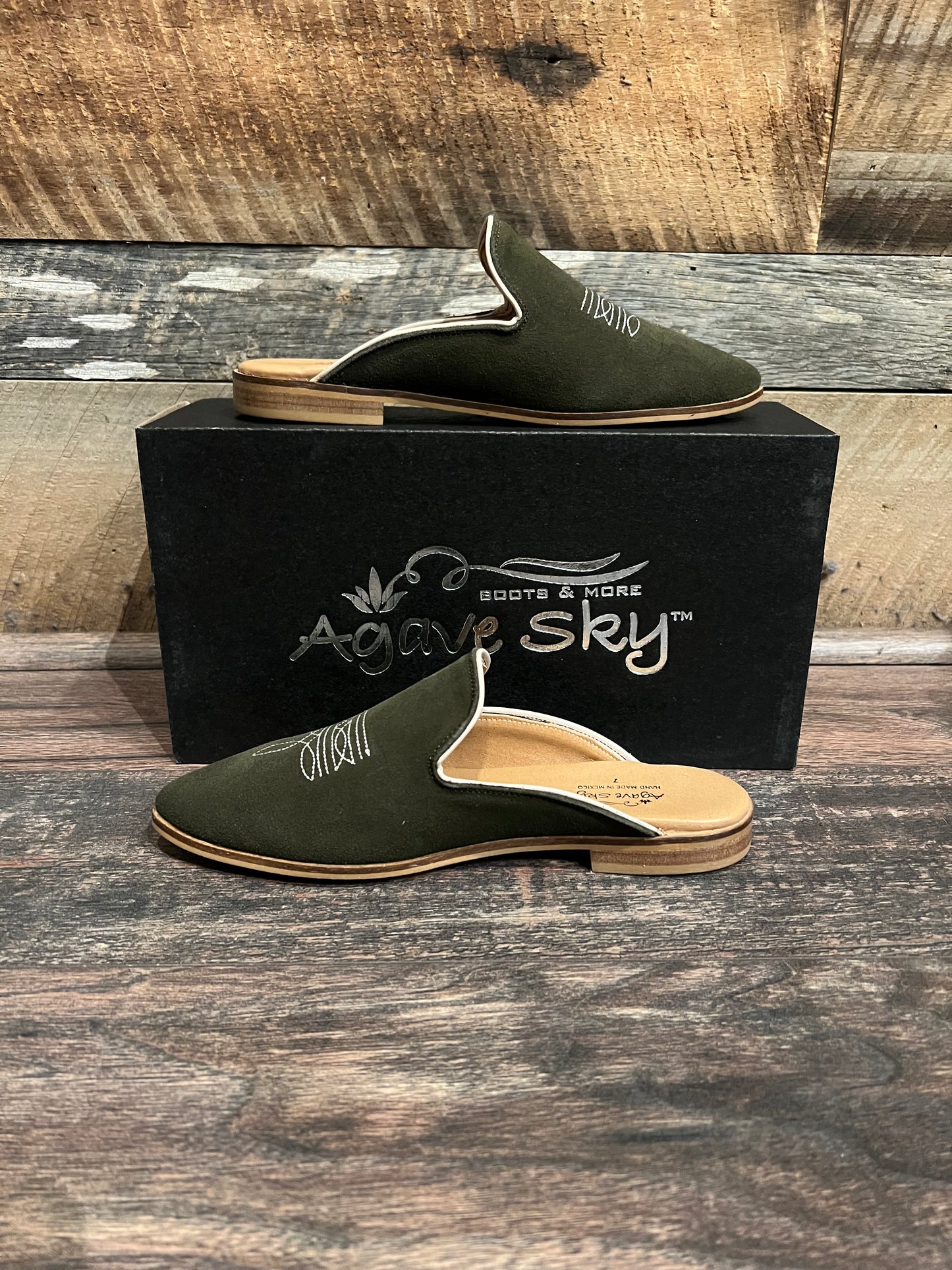 Adaire Western Olive Mule Flats