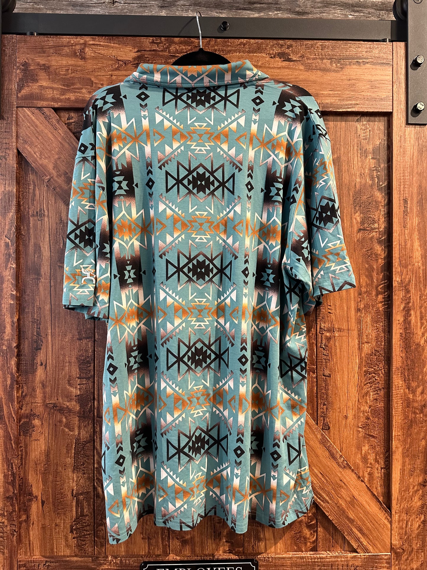 Hot Shot Turquoise With Aztec Pattern