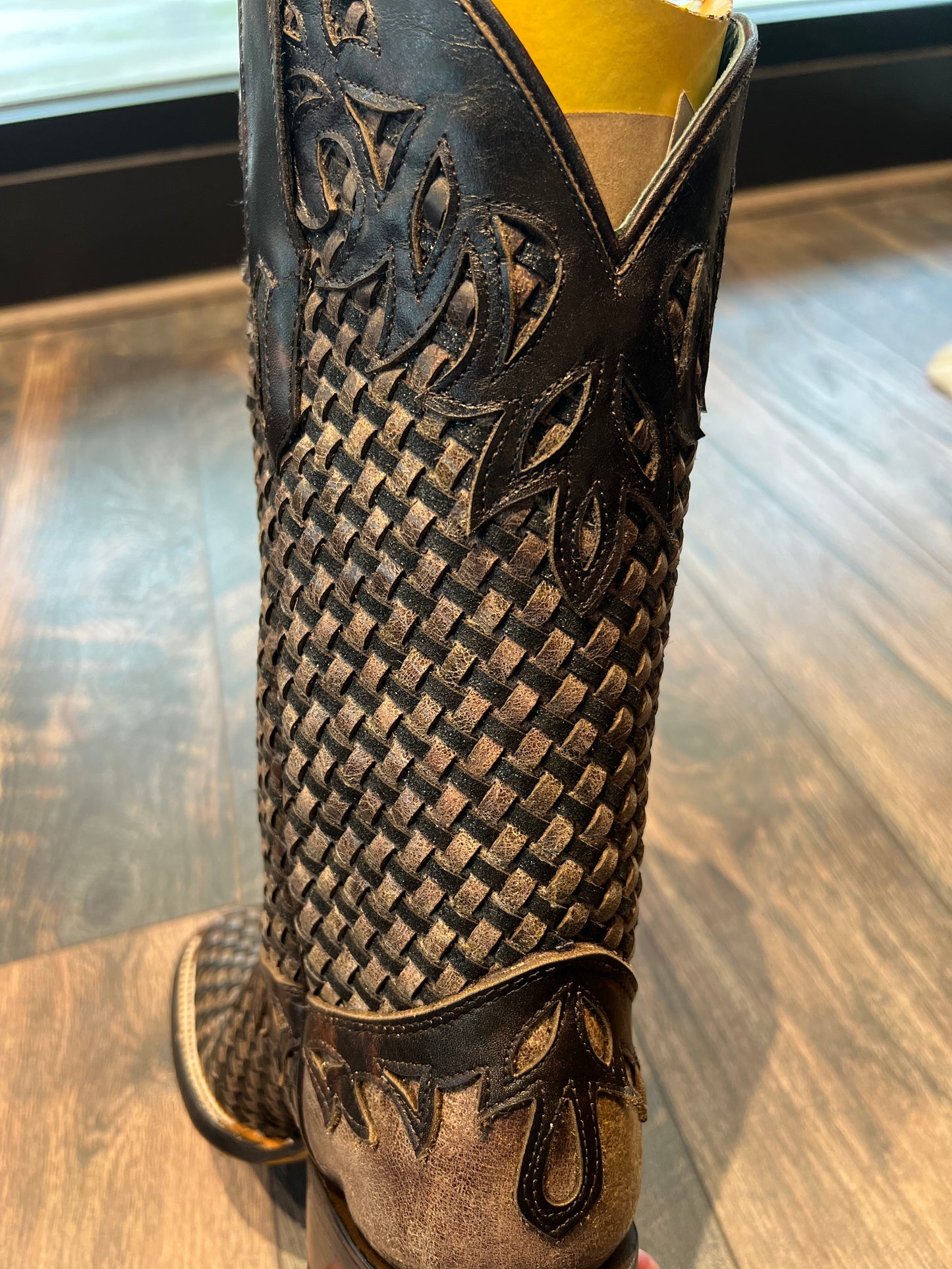 Chocolate Glitter Woven Boot