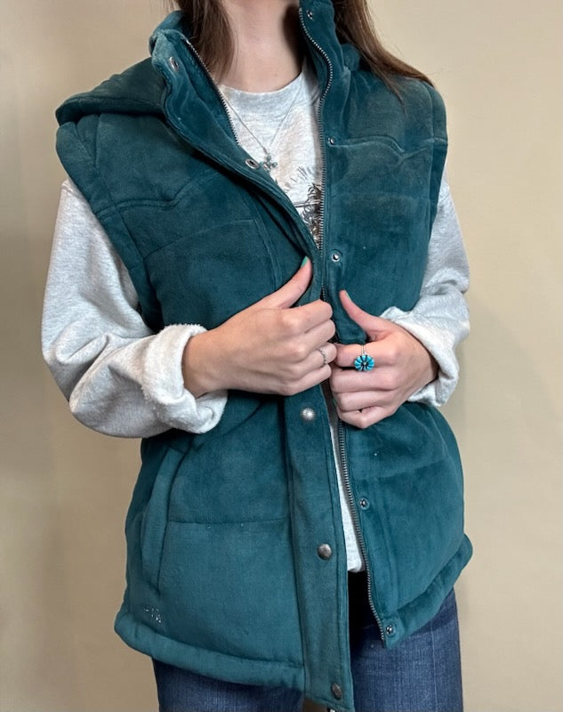 Final Sale ✨Hooey Tess Teal Hooded Vest Women's