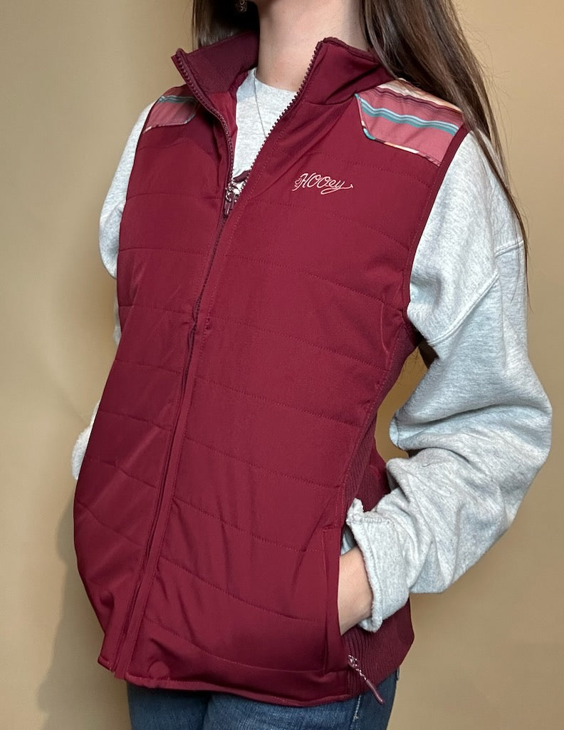 Sale ✨ Hooey Burgundy Serape Packable Vest
