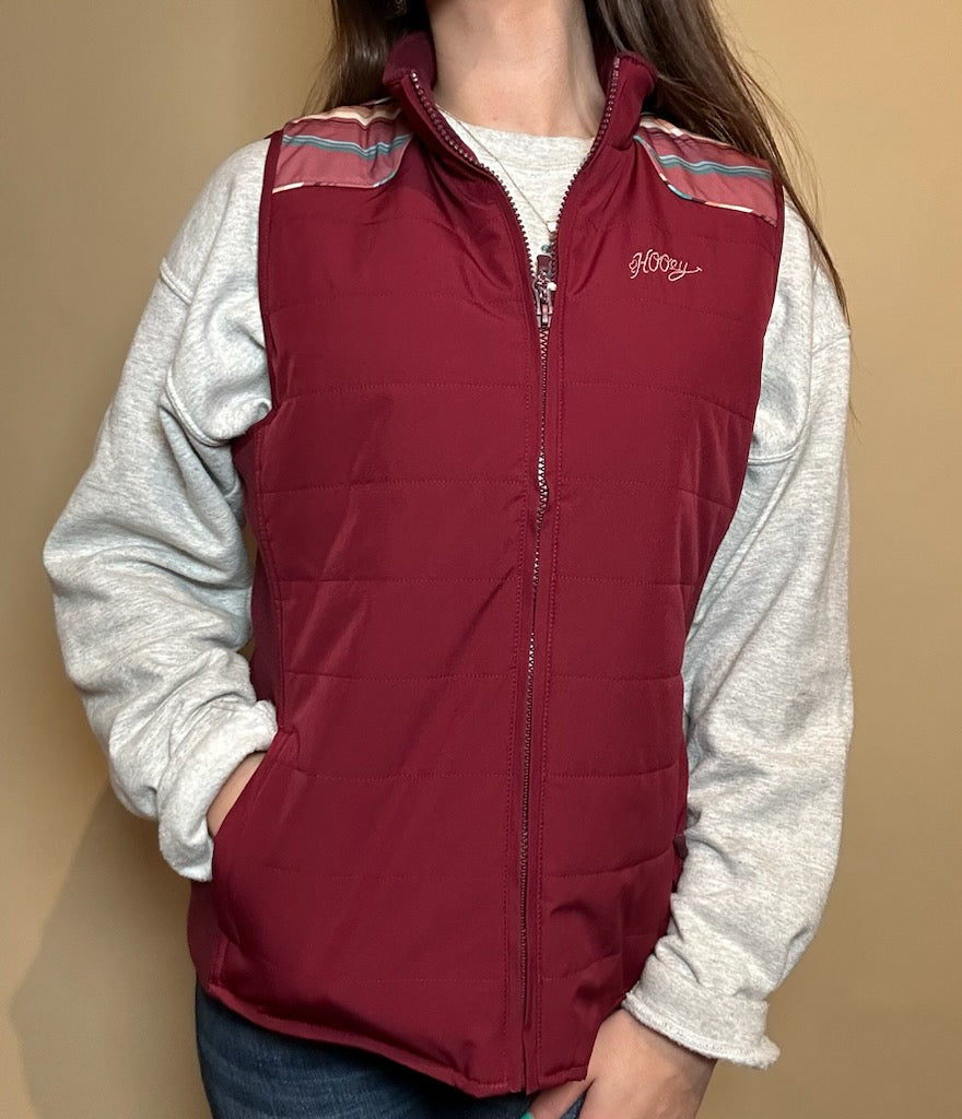 Sale ✨ Hooey Burgundy Serape Packable Vest