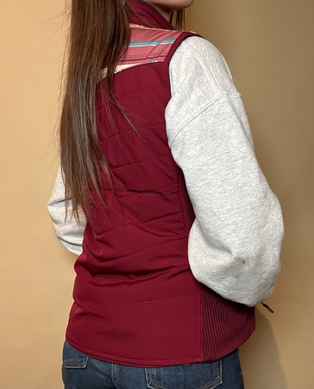 Sale ✨ Hooey Burgundy Serape Packable Vest