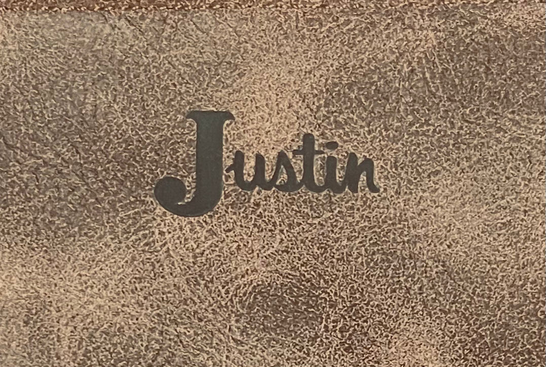 Justin Pink/Brown Tooled Leather Purse