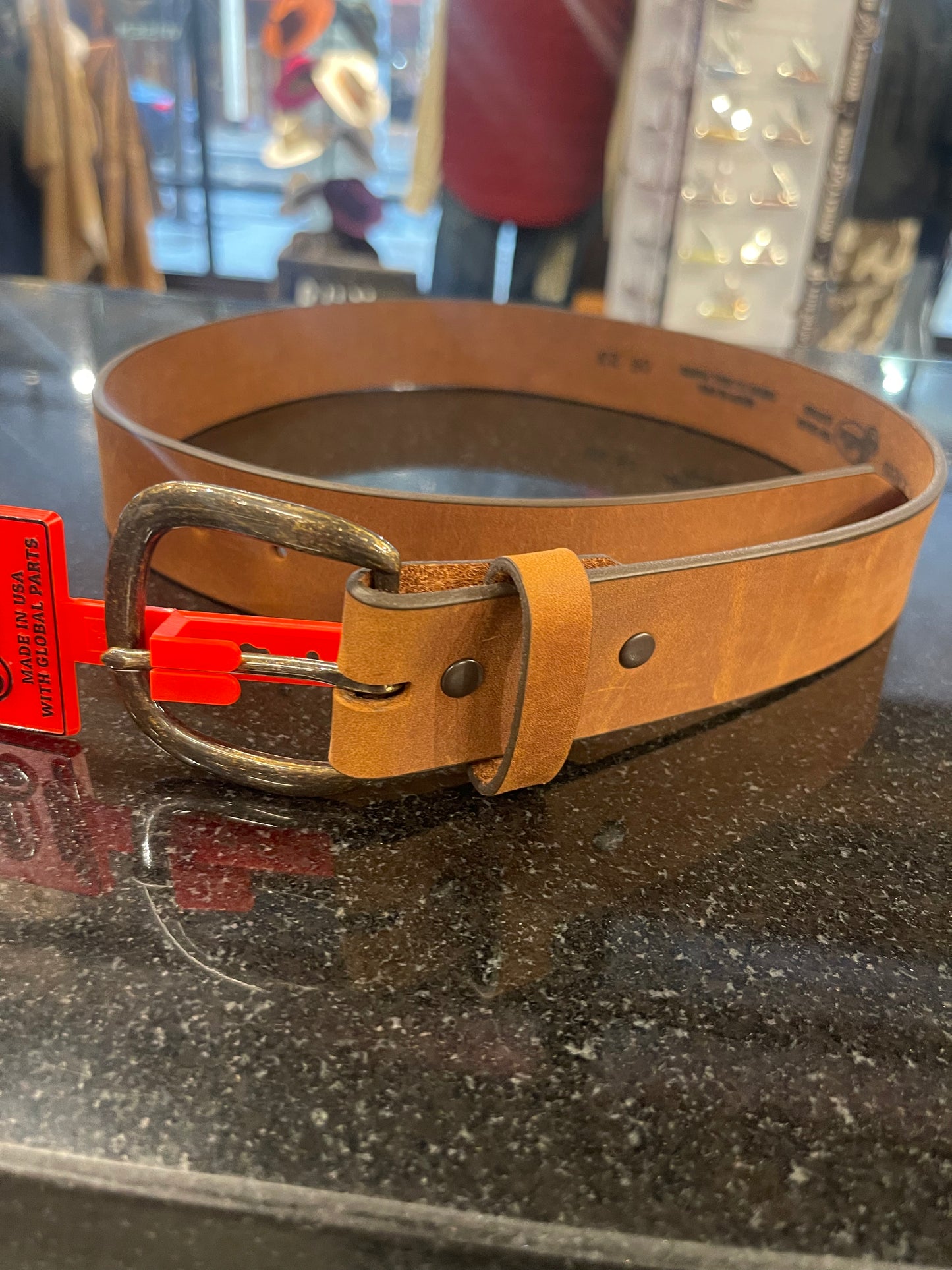 Brown Leather Justin Belt