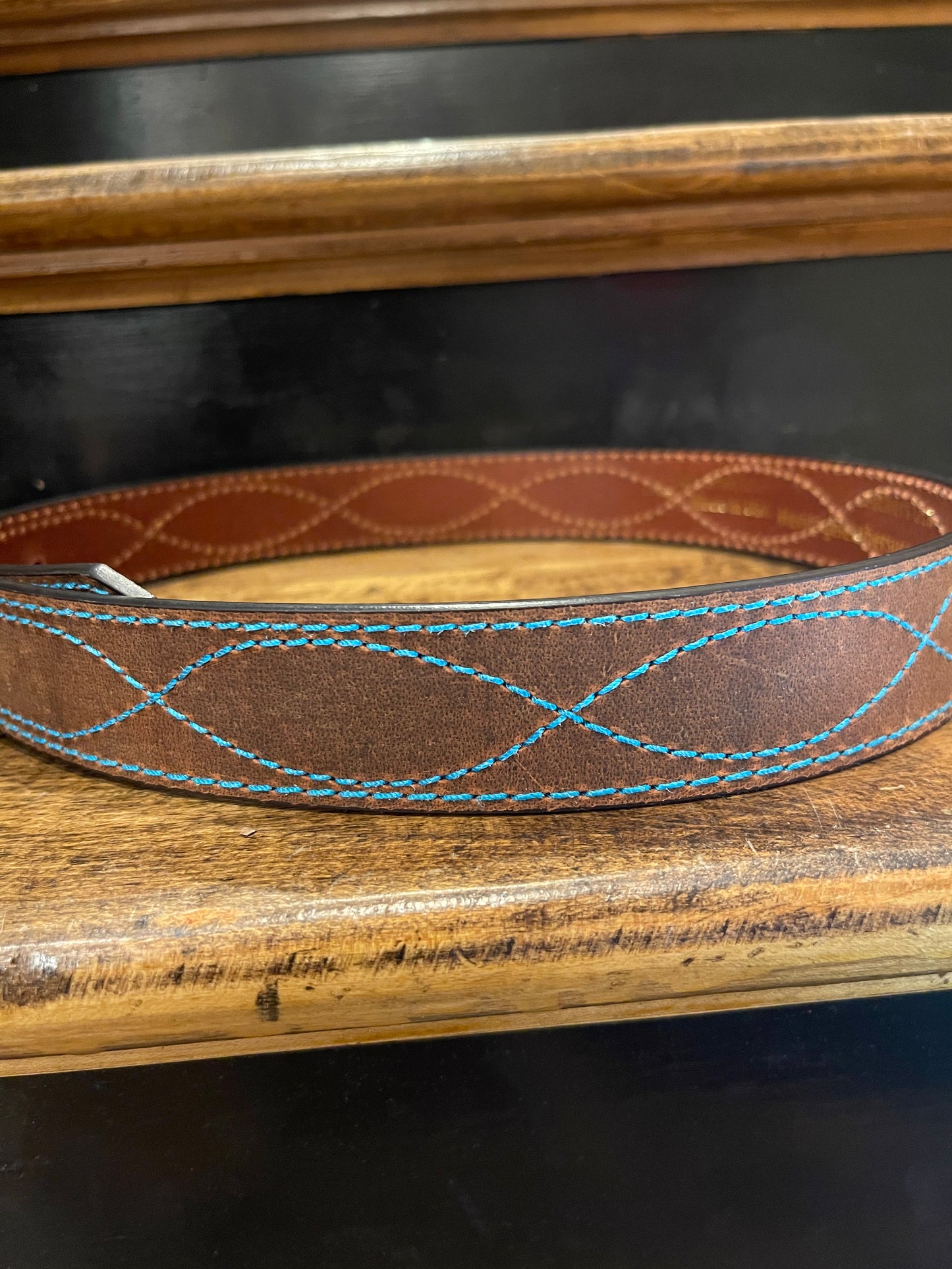 Heritage Leathers USA Blue Rodeo Belt