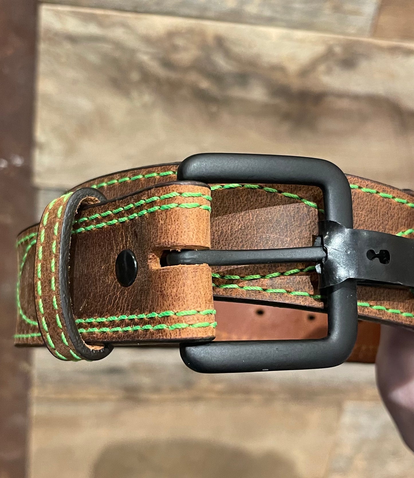 Heritage Leathers USA Green Rodeo Belt