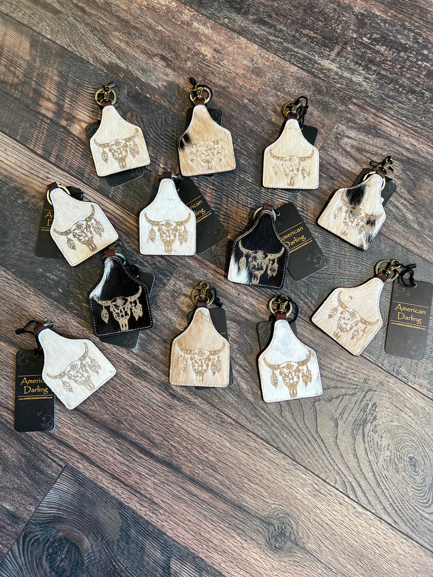 Cowhide Tag-It Keychain