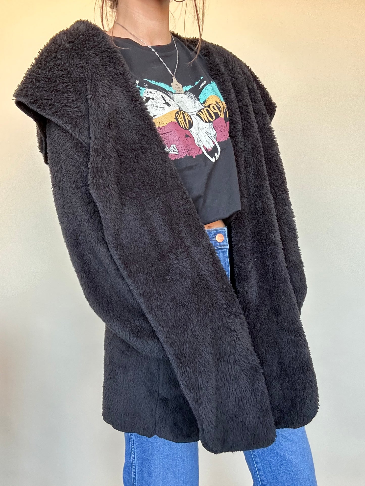 Belle Hooded Cardigan Black