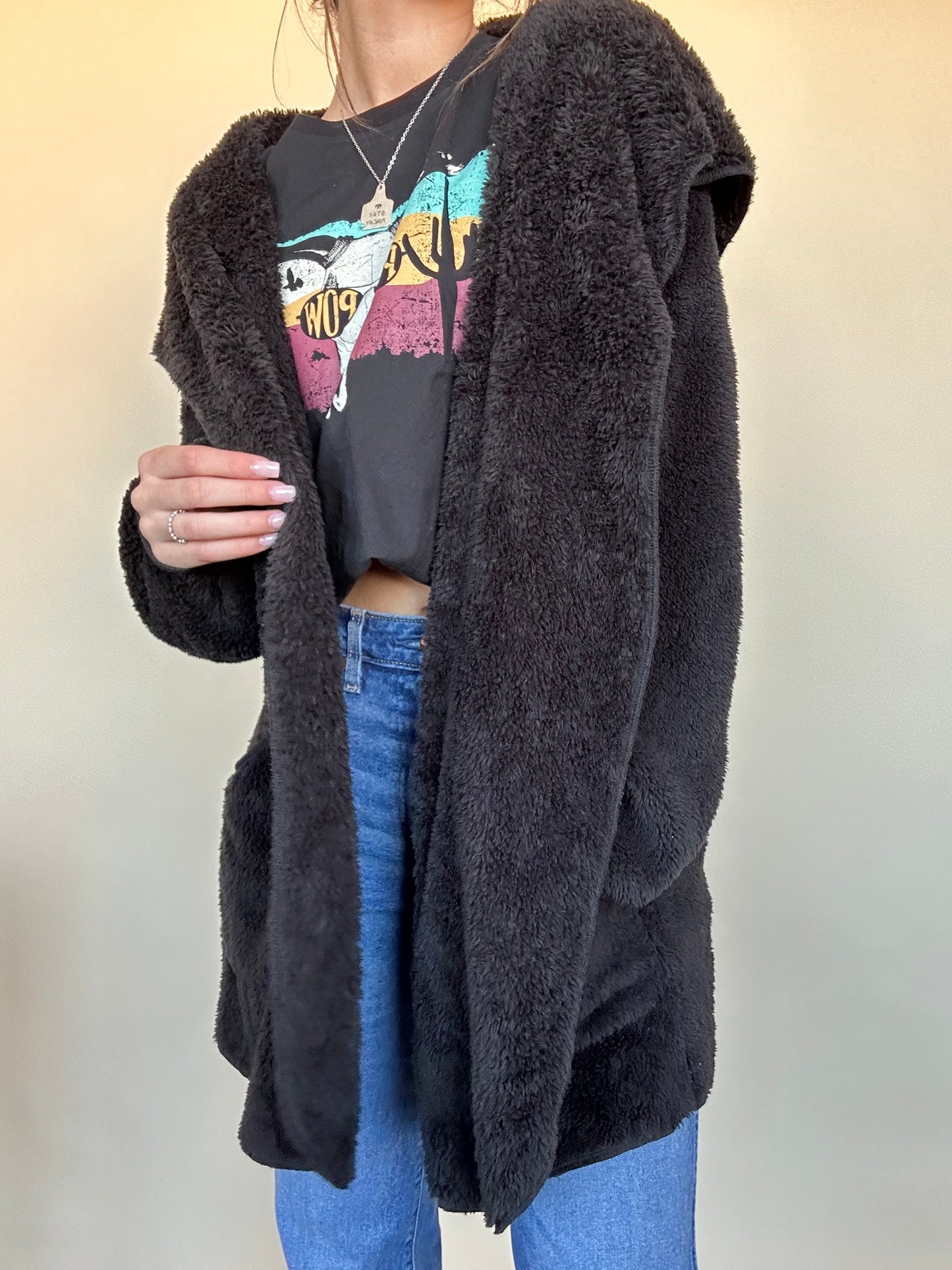 Belle Hooded Cardigan Black