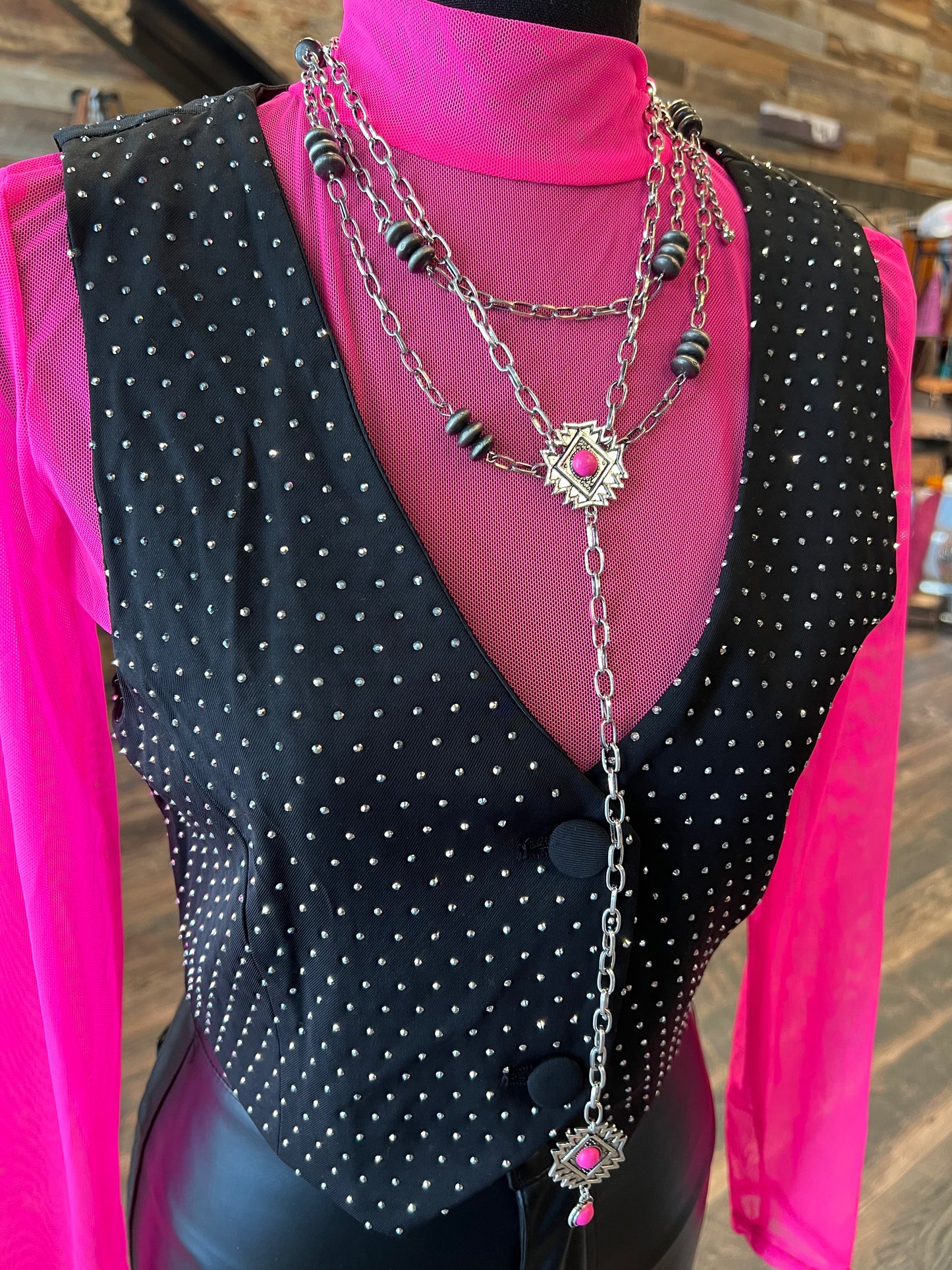 Wednesdays We Wear Pink Mesh Bodysuit