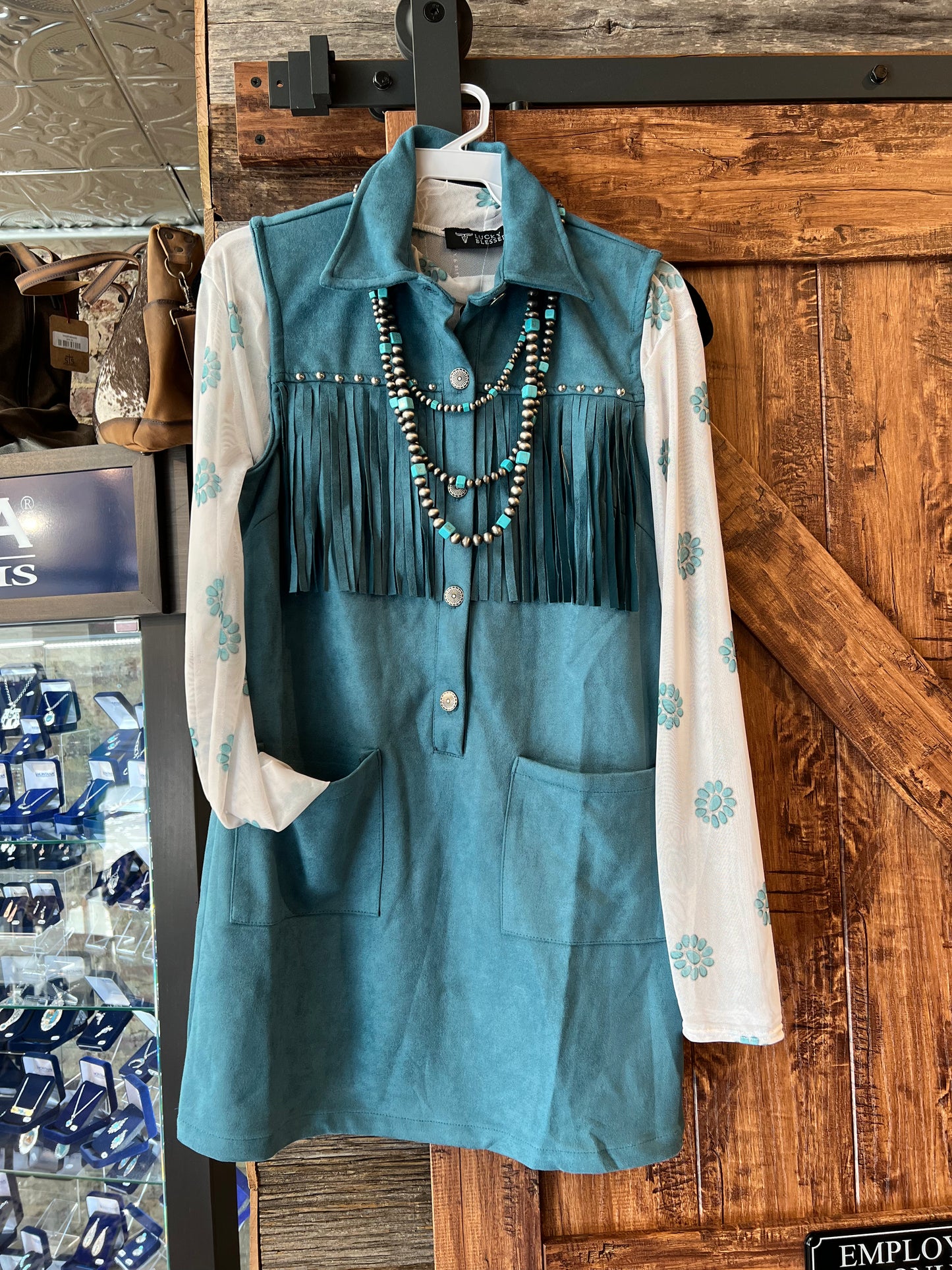 Turquoise Cluster Mesh Bodysuit