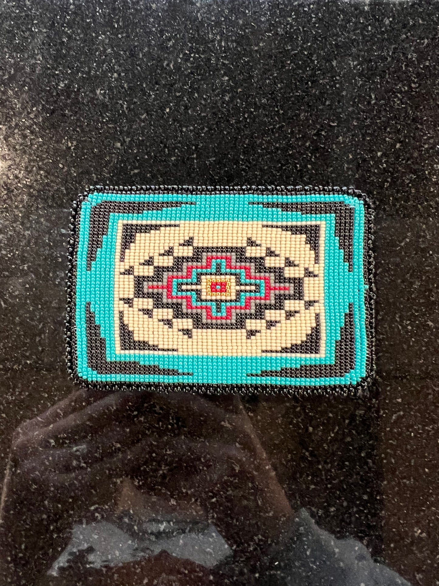 Beaded Turquoise Belt Buckle