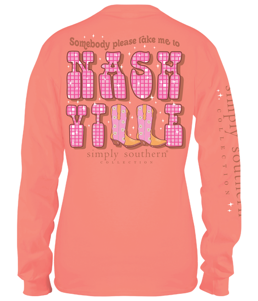 Nashville Peach Long Sleeve Simply Southern