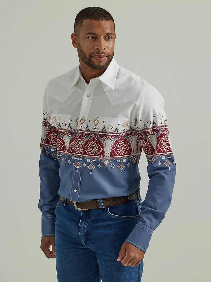 Wrangler Steerhead Red Checotah Snap Up