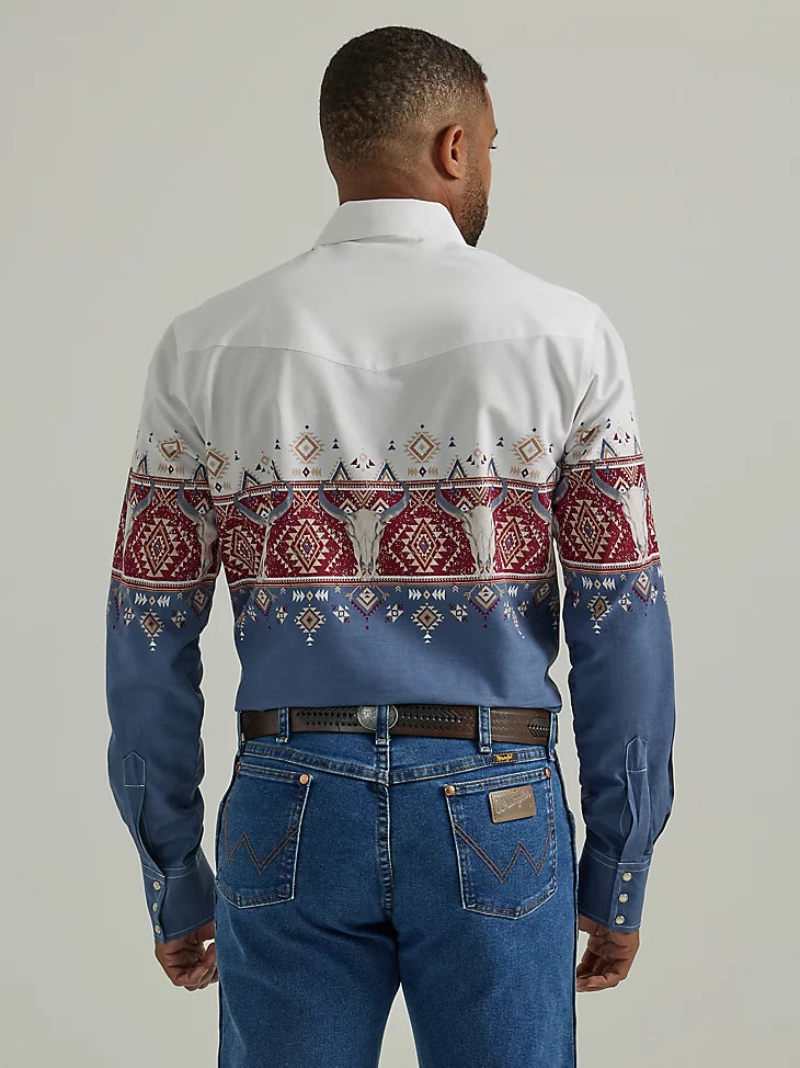 Wrangler Steerhead Red Checotah Snap Up