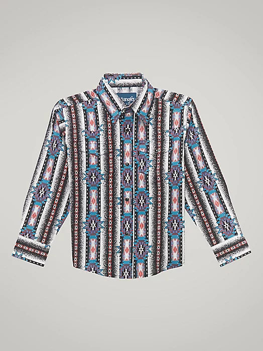 Wrangler Boy's Adobe Black Checotah Snap Up